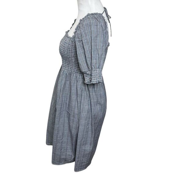 Hill House Athena Nap Dress Women’s Small Thai Check Plaid Cotton Mini Smocked - Picture 6 of 10